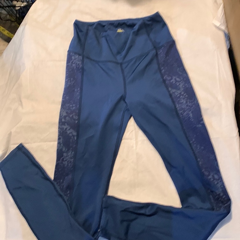 Anthropologie Daily Practice Blue Leggings Animal Print Side Size Small